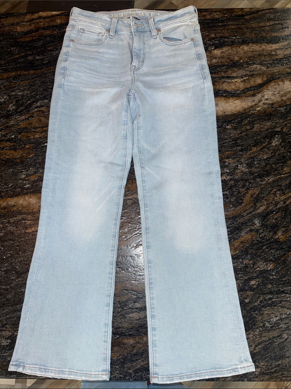 American Eagle Outfitters Light Blue High-Rise Flare Jeans